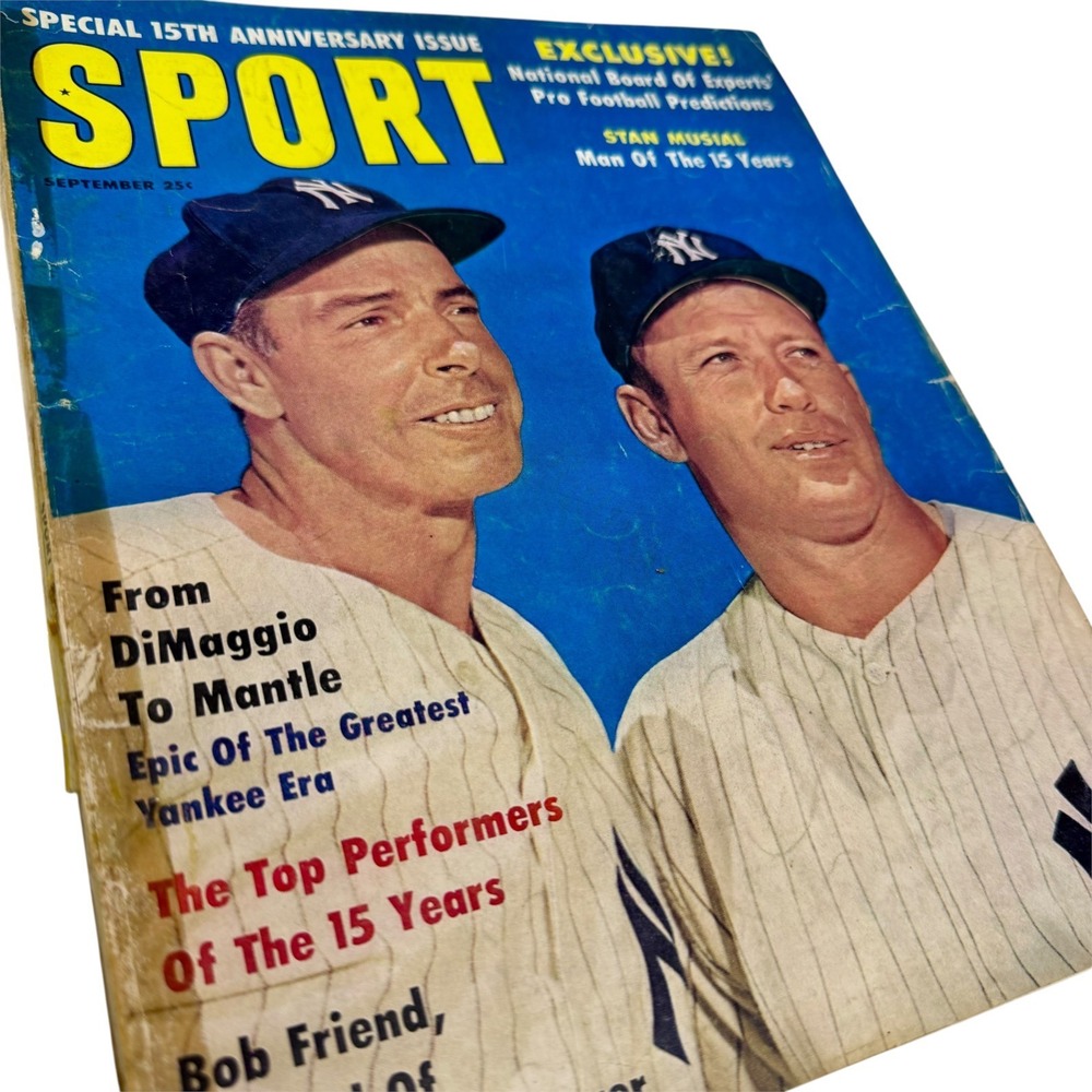 Sport Magazine Sept 1961 Joe DiMaggio Mickey Mantle 15th Anniversary Vintage